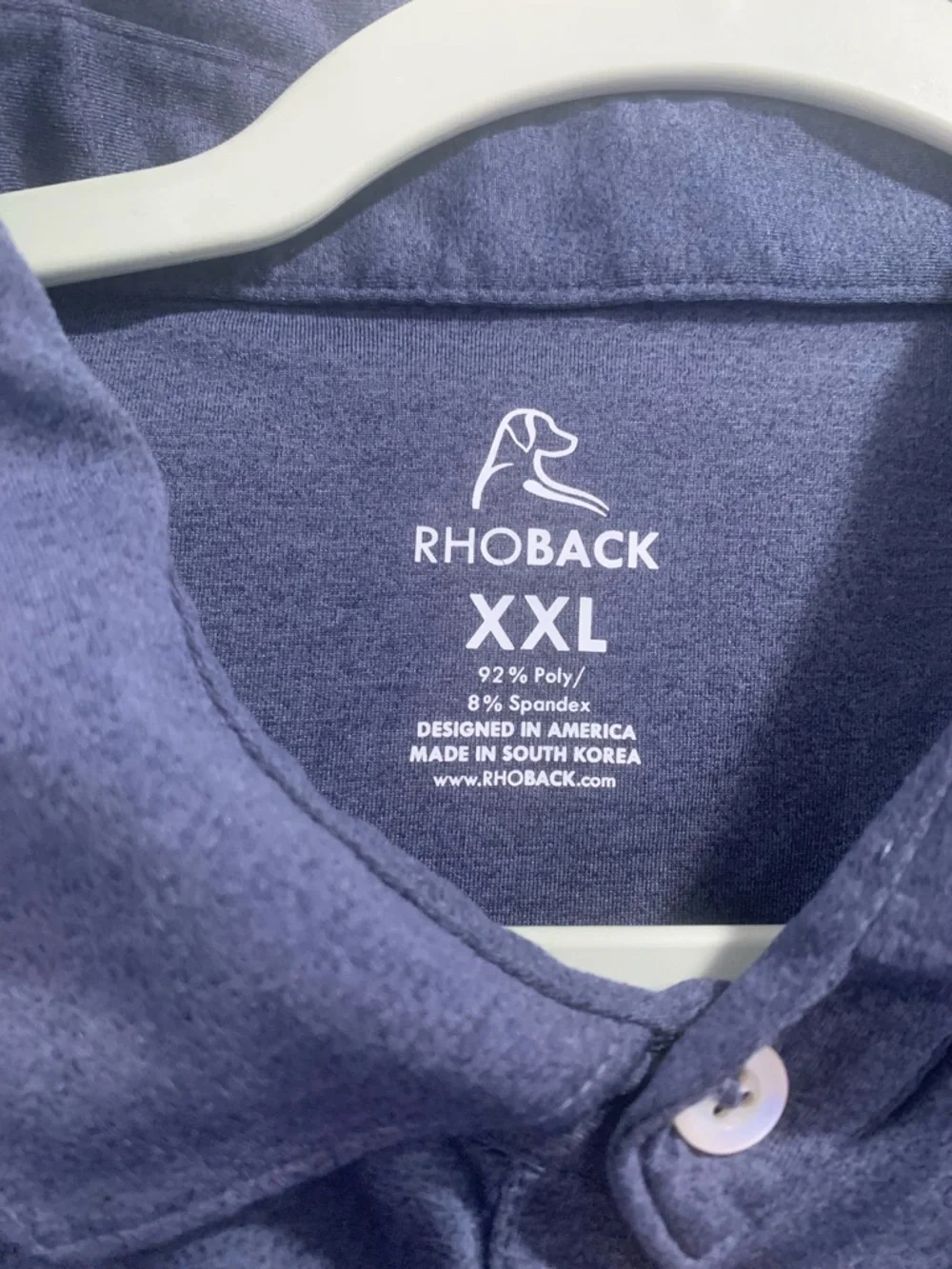 Mens RHOBACK Heathered Blue polo golf T-shirt size XXL casual summer preppy - Picture 3 of 9